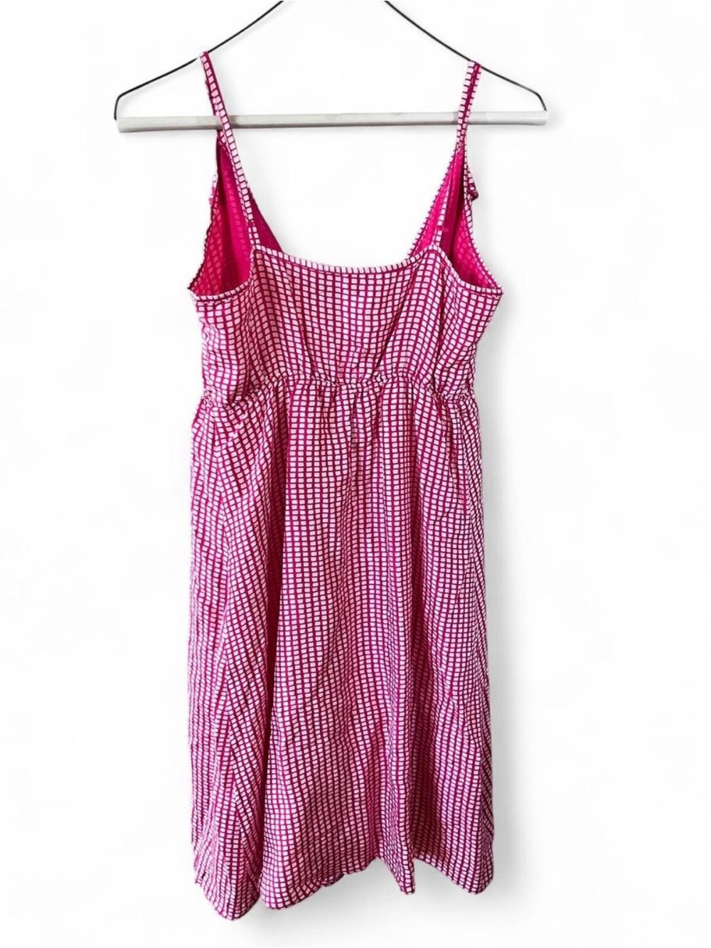 Pink Checked Ruffle-Trim Slip Dress Cottagecore - Picture 2 of 6